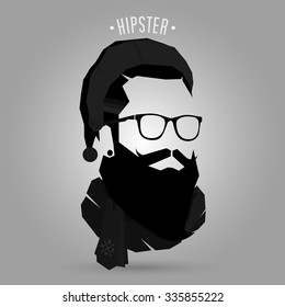 Santa hipster symbol design on gray background