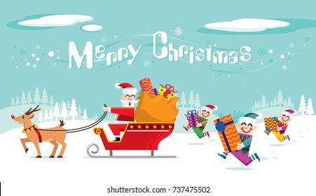 Santa and his crew is getting ready to take off. Christmas is coming.