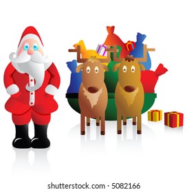 Santa and his faithful deers