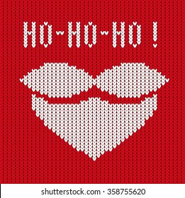 Santa ho-ho-ho knitting vector.