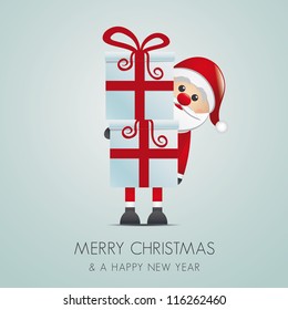 santa hold gift boxes