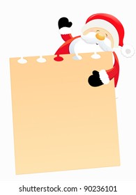 Santa Holding Blank Paper