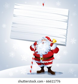 Santa Holding A Blank Sign