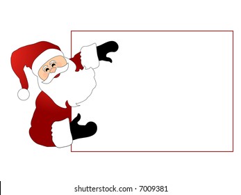 santa holding blank sign