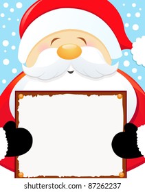 Santa Holding Blank Sign
