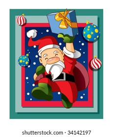Santa holding present 2