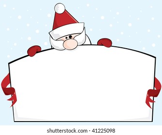 Santa holding sign