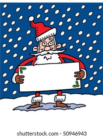 Santa Holding Sign