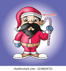 a santa holding a stick at christmas