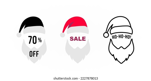 Santa holiday sale set concept illustration