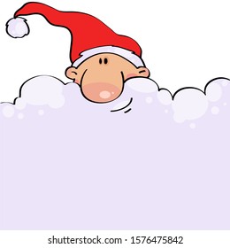 Santa with a huge beard, vector illustration