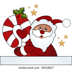 santa hugging candycane