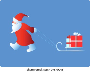 Santa hurries for a holiday