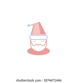 santa icon cartoon illustration with color vector design