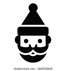 Santa icon, Christmas and celebrations. Glyph symbol collection. Editable vector Design