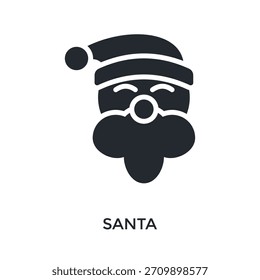 Estilo de glifo de icono de Santa. Ilustración vectorial Para El Diseño gráfico