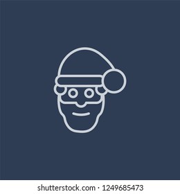Santa icon. Santa linear design concept from Christmas collection. Simple element vector illustration on dark blue background.