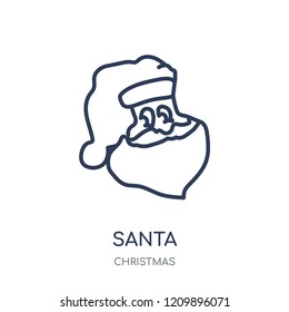 Santa icon. Santa linear symbol design from Christmas collection. Simple outline element vector illustration on white background.