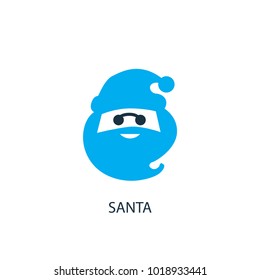 Santa icon. Logo element illustration. Santa symbol design from 2 colored collection. Simple Santa concept. Can be used in web and mobile.