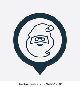 santa icon map pin on white background 