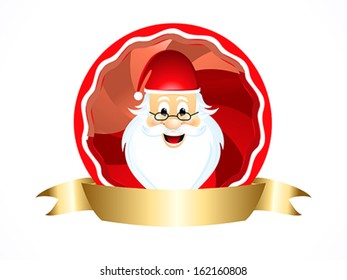 Santa Icon With Ribbon vector illustration 