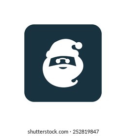 santa icon Rounded squares button, on white background 