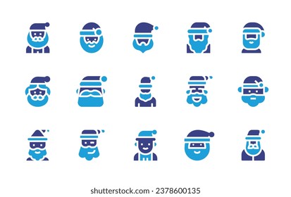 Santa icon set. Duotone color. Vector illustration. Containing santa claus, santa, man.