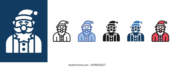 Santa icon sets collection multi style
