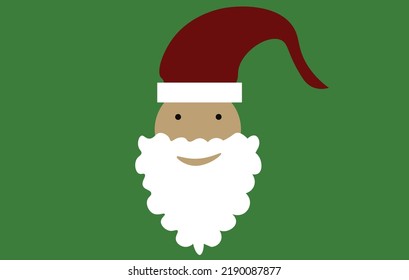 santa icon smile santa claus in green background round santa head christmas icon xmas
