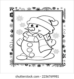 Santa illustration black and white sketch of a December man, 