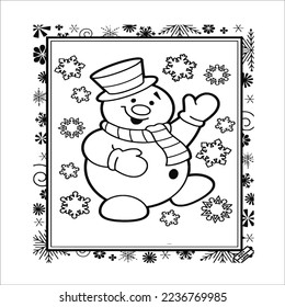 Santa illustration black and white sketch of a December man, 