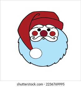 Santa illustration black and white sketch of a December man, 