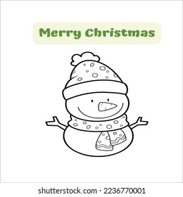 Santa illustration black and white sketch of a December man, 
