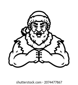 santa Illustration line art, perfect used for logo, icon, mascot or etc