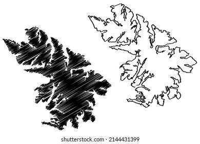 Santa Ines Insel ( Republik Chile, Süd- und Lateinamerika, Archipel Tierra del Fuego) Karte, Vektorgrafik, Skizze Santa Ines Karte