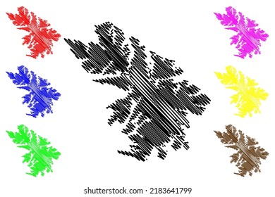 Santa Ines Insel ( Republik Chile, Süd- und Lateinamerika, Archipel Tierra del Fuego) Karte, Vektorgrafik, Skizze Santa Ines Karte