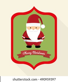 Santa inside frame icon. Merry Christmas season celebration and decoration theme. Colorful design. Vector illustration