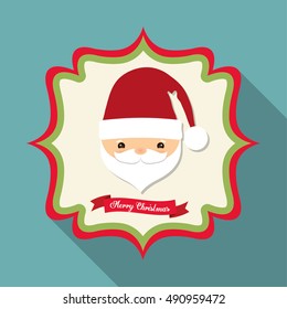 Santa inside frame icon. Merry Christmas season celebration and decoration theme. Colorful design. Vector illustration
