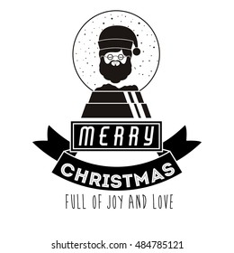 Santa inside sphere icon. Merry Christmas season decoration figure theme. Isolated design. Vector illustration