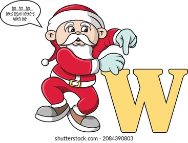 a santa invites children to learn to recognize letters