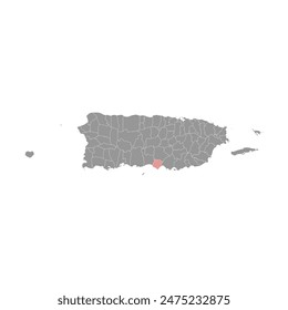 Santa Isabel map, administrative division of Puerto Rico. Vector illustration.