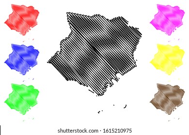 Santa Isabel municipality (Commonwealth of Puerto Rico, Porto Rico, PR, Unincorporated territories of the United States) map vector illustration, scribble sketch Santa Isabel map