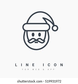 Santa isolated minimal icon. Santa graph line vector icon for websites and mobile minimalistic flat design. 