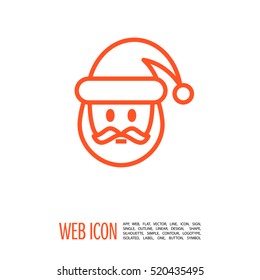 Santa isolated minimal icon. Santa graph line vector icon for websites and mobile minimalistic flat design. 
