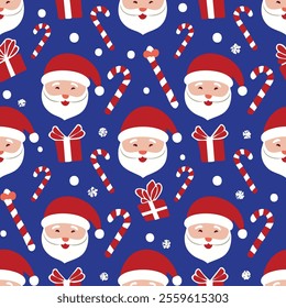 Santa jolly candy seamless pattern illustration