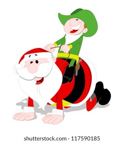 Santa and Kid Vector Illustration