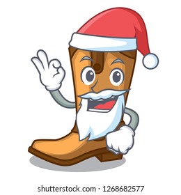 Santa leather cowboy boots shape cartoon funny