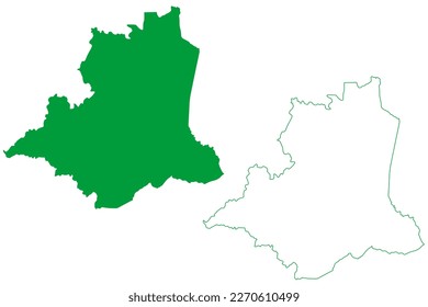 Santa Leopoldina municipality (Espírito Santo state, Municipalities of Brazil, Federative Republic of Brazil) map vector illustration, scribble sketch Santa Leopoldina map