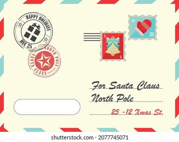 icono de plantilla de sobre de letras santa