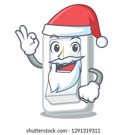 Santa light switch above cartoon wooden wall